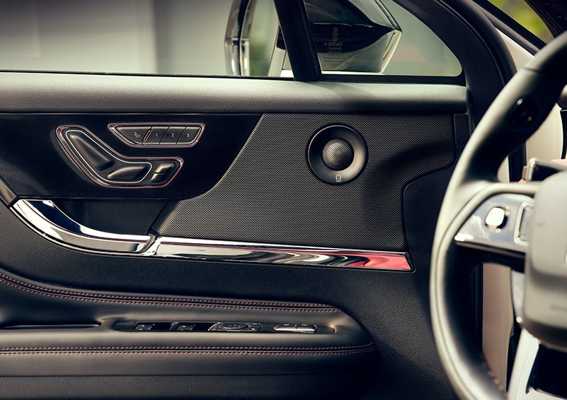An audio speaker is shown in the driver’s side door of a 2024 Lincoln Corsair® SUV. | Covert Lincoln Austin in Austin TX