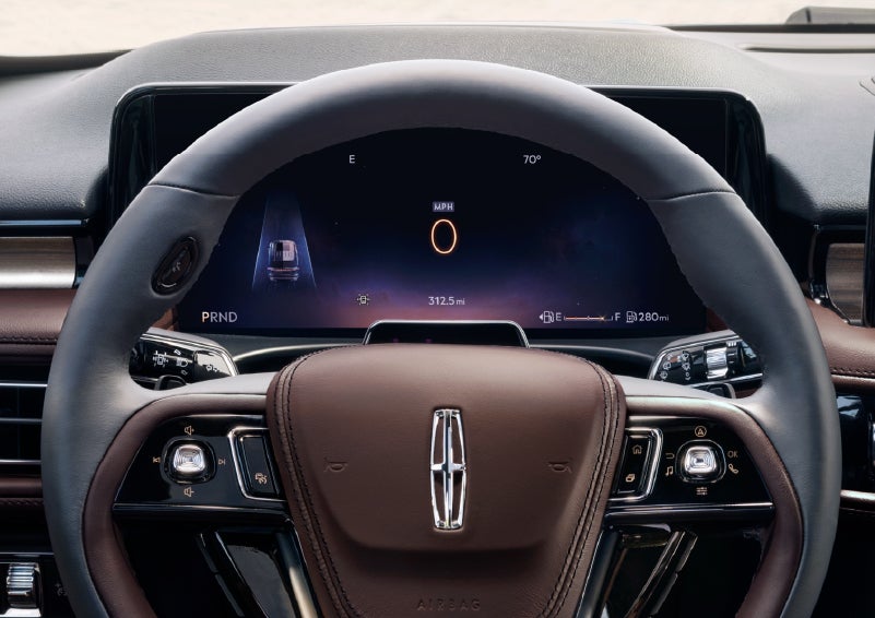 The driver’s information cluster display behind the steering wheel is shown. | Covert Lincoln Austin in Austin TX