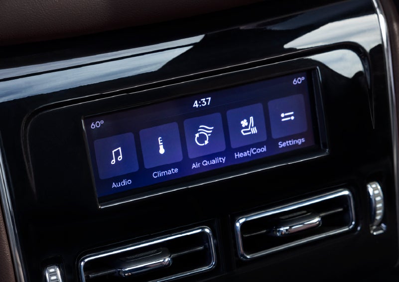 Driver controls like music, temperature, air quality, settings, and heat/cool seats are shown. | Covert Lincoln Austin in Austin TX