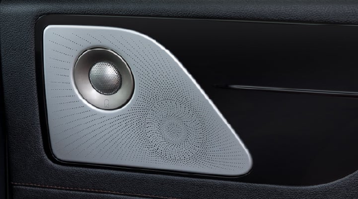 A close-up view of the available Revel® Ultima 3D Audio System. | Covert Lincoln Austin in Austin TX